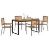 vidaXL Garten Essgruppe 5 pcs Grau und Braun Poly-Rattan