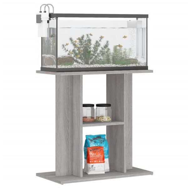 vidaXL Aquariumständer Grau Sonoma 60 x 30 x 60 cm Holzwerkstoff