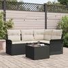 vidaXL Gartensofa-set mit Kissen 5 pcs Schwarz Poly-Rattan