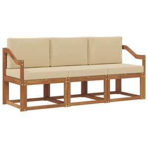vidaXL Outdoor-Sofagarnitur 3 stk. 3-Sitzer Natur und Beige