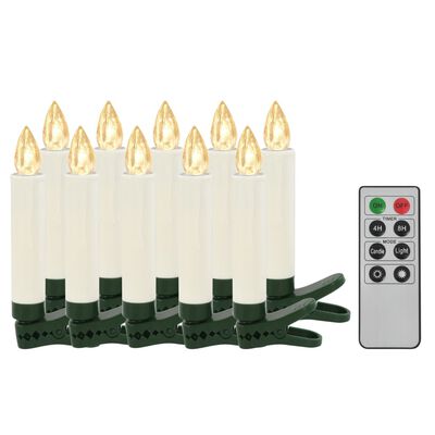 vidaXL Kabellose LED-Kerzen mit Fernbedienung 10 Stk. Warmweiß