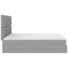 vidaXL Ottoman-Bett mit Matratzen & LEDs Hellgrau 200x200 cm Stoff