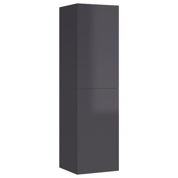 vidaXL TV-Schränke 2 Stk. Hochglanz-Grau 30,5x30x110 cm Holzwerkstoff