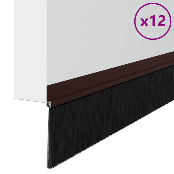vidaXL Selbstklebende T&uuml;rb&uuml;rstendichtungen 12 pcs Braun 100 cm