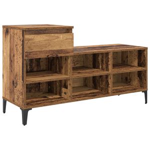 vidaXL Schuhschrank mit Regal Altholz 102 x 36 x 60 cm Holzwerkstoff