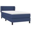 vidaXL Boxspringbett mit Matratze Blau 80x200 cm Stoff