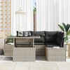 vidaXL Gartensofa-set mit Kissen 5 pcs Hellgrau Poly-Rattan