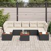 vidaXL Garten-Sofa-Set mit Kissen 8 pcs Schwarz Poly Rattan
