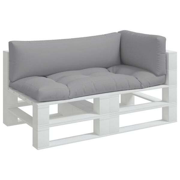 vidaXL Palettenkissen 3-tlg. Grau Stoff