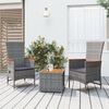 vidaXL 3-tlg. Garten-Lounge-Set Grau Poly Rattan & Massivholz Akazie