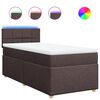 vidaXL Boxspringbett mit Matratze Dunkelbraun 90x190 cm Stoff