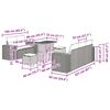 vidaXL Gartensofa-set mit Kissen 8 pcs Beige und Hellgrau Poly Rattan