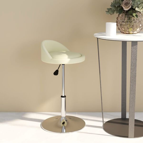 vidaXL Esszimmerstuhl Drehbar Creme Kunstleder