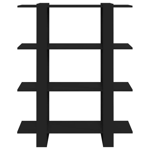 vidaXL Bücherregal/Raumteiler Schwarz 100x30x123,5 cm