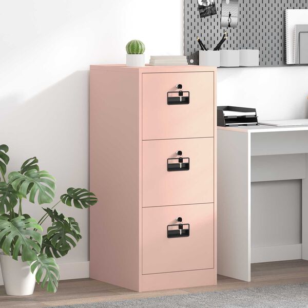vidaXL Aktenschrank Rosa 44 x 50 x 106,5 cm Kaltgewalzter Stahl