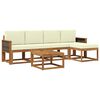 vidaXL Outdoor-Sofagarnitur mit Kissen 6 pcs Natur und Creme Polyester