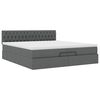 vidaXL Ottoman-Bett mit Matratzen & LEDs Dunkelgrau 200x200 cm Stoff