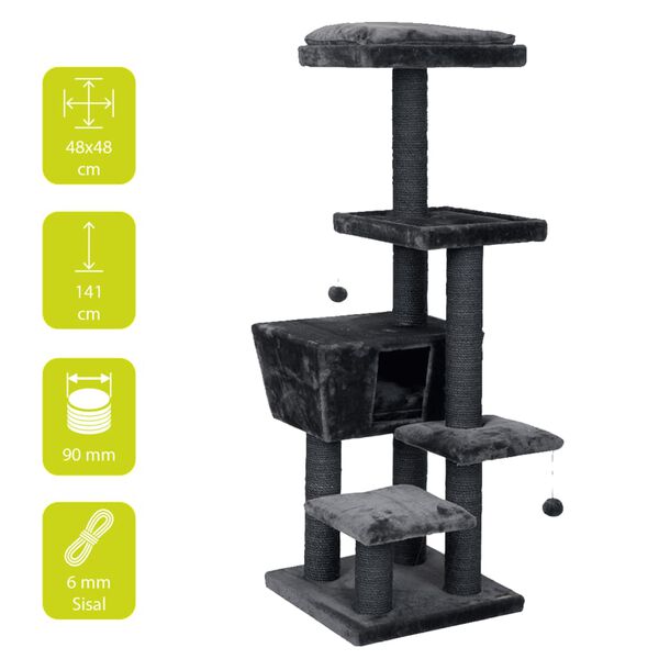 Ebi Kratzbaum North Dakota 48x48x141 cm Grau