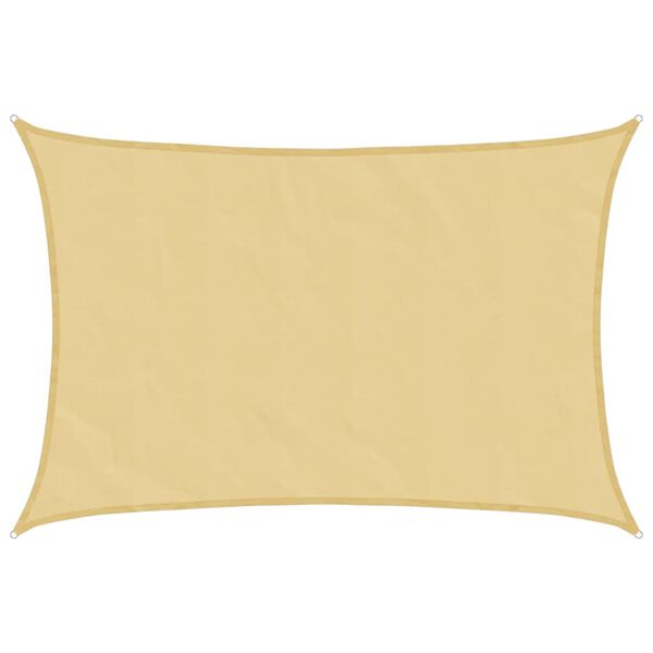 vidaXL Sonnensegel Sandfarbe 4x3 m 100% Polyester Oxford