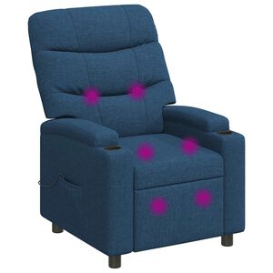 vidaXL Massagesessel mit Liegefunktion Blau 75 x 93 x 102 cm Stoff