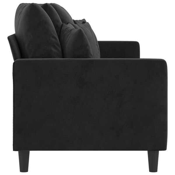 vidaXL 3-Sitzer-Sofa Schwarz 210 cm Samt