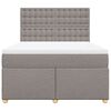vidaXL Boxspringbett mit Matratze Taupe 160x200 cm Stoff