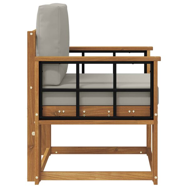 vidaXL Outdoor-Sofa Massives Akazienholz und Polyester