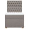 vidaXL Boxspringbett mit Matratze Taupe 100x200 cm Stoff