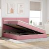 vidaXL Bett mit Stauraum und LED mit Matratze Rosa 200 x 200 cm Samt