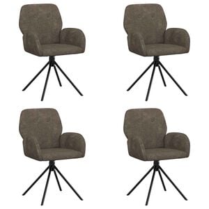vidaXL Drehstuhl Esszimmer 4 pcs Kunstwildleder Dunkelgrau