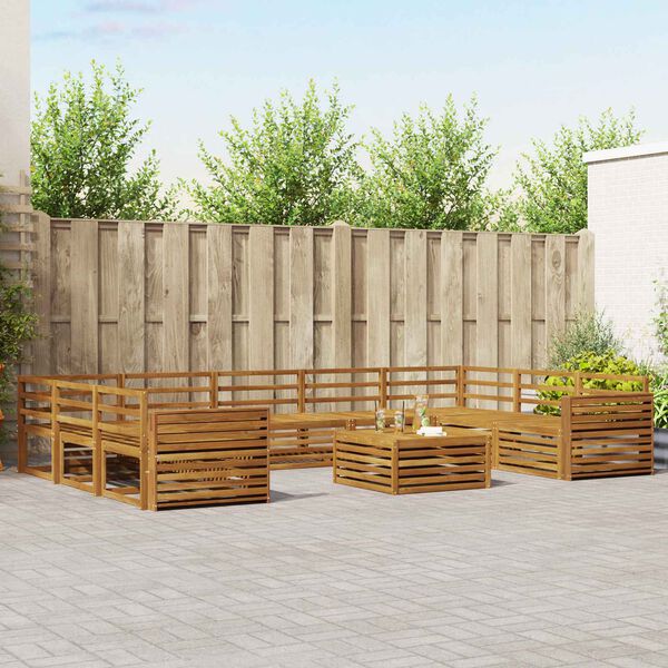 vidaXL Sofagarnituren 10 pcs Natur Massivholz Akazie