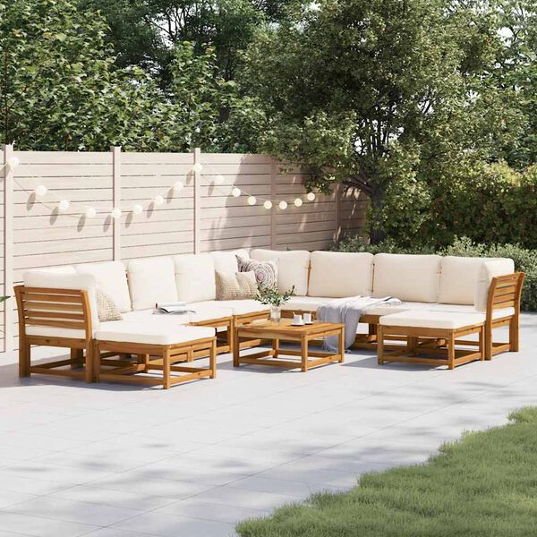 vidaXL 11-tlg. Garten-Lounge-Set mit Kissen Massivholz Akazie