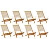 vidaXL Klappst&uuml;hle, 8 St&uuml;ck, beige, massives Akazienholz