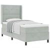 vidaXL Boxspringbett mit Matratze Hellgrau 100 x 200 cm Samt