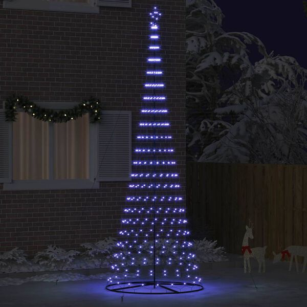 vidaXL LED-Weihnachtsbaum mit 455 LEDs Blau 184,5 cm Metall