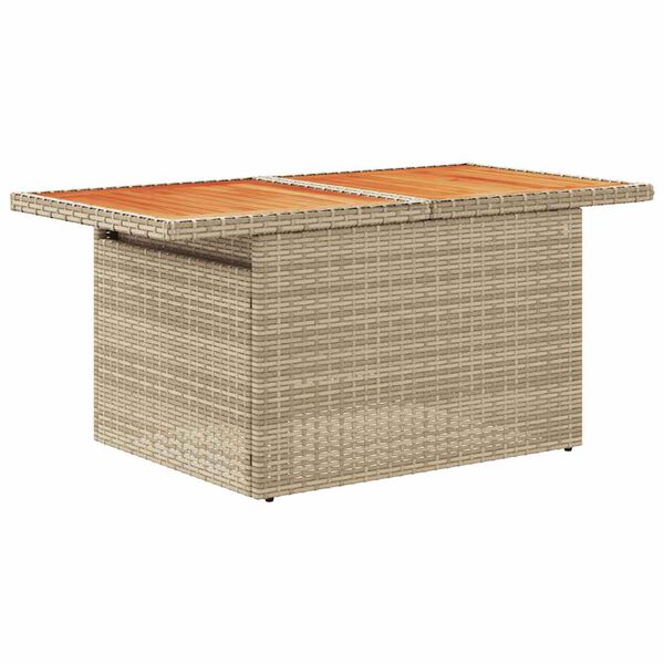 vidaXL 10-tlg. Garten-Sofagarnitur mit Kissen Beige Poly Rattan