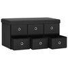 vidaXL Faltbare Sitzbank mit Stauraum Schwarz 76x38x38 cm Leinenoptik