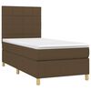 vidaXL Boxspringbett mit Matratze & LED Dunkelbraun 90x190 cm Stoff