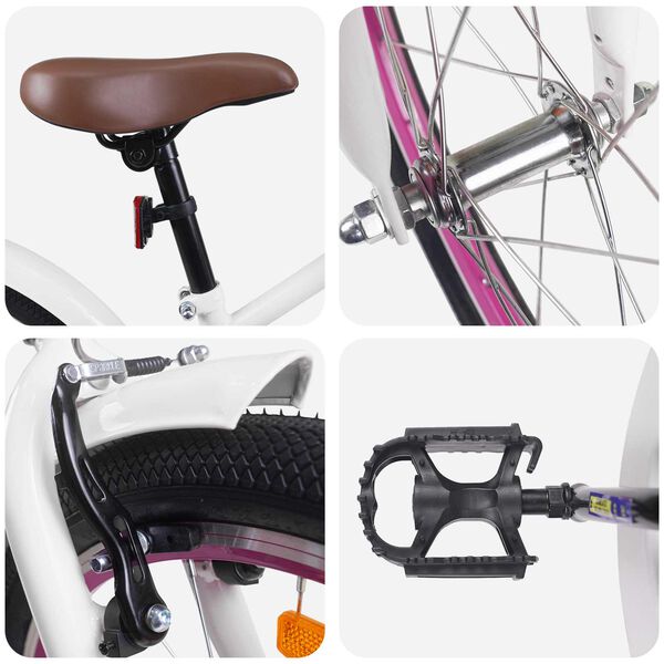 vidaXL Kinderfahrrad 18 Zoll f&uuml;r 5-7 Jahre alt Wei&szlig;