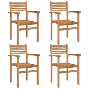 vidaXL Stuhl 4 pcs Braun 56 x 55 x 90,5 cm Massivholz Teak