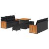 vidaXL Gartensofa-set 11 stk. 8-Sitzanzahl Schwarz Poly-Rattan