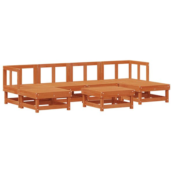 vidaXL Garten-Lounge-Set 7 pcs Wachsbraun Massives Kiefernholz