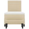 vidaXL Boxspringbett mit Kissen mit Kopfteil Creme 100 x 200 cm Stoff