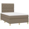 vidaXL Boxspringbett mit Matratze & LED Taupe 120x200 cm Stoff