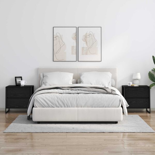 vidaXL Nachttisch Schwarz Eichen-Optik 50 x 39,5 x 50 cm Holzwerkstoff