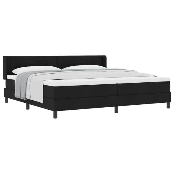 vidaXL Boxspringbett mit Matratze mit Matratze Schwarz 200 x 200 cm