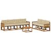 vidaXL Outdoor-Sofagarnitur mit Kissen 8 pcs Natur und Beige