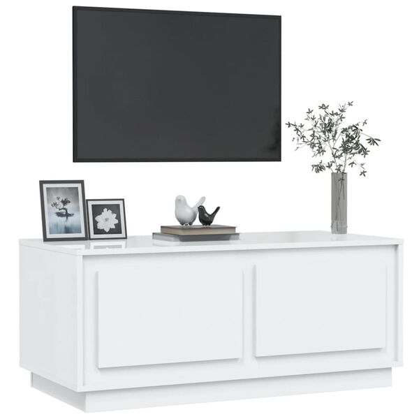 vidaXL Couchtisch Hochglanz-Wei&szlig; 102x50x44 cm Holzwerkstoff