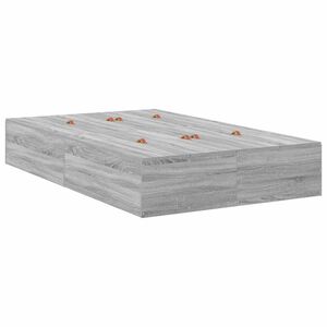 vidaXL Bettgestell mit Speicher Grau Sonoma 120 x 190 cm Holzwerkstoff