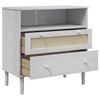 vidaXL Sideboard SENJA Rattan-Optik Weiß 80x40x80 cm Kiefernholz
